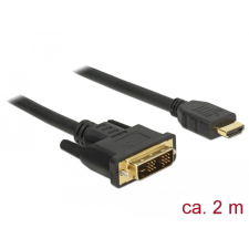 DELOCK Kábel DVI 18+1 csatlakozódugóval &gt; HDMI-A csatlakozódugóval, 2 m, fekete kábel és adapter