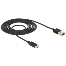 DELOCK Kábel, EASY-USB 2.0-s A csatlakozó &gt; EASY-USB 2.0-s Micro-B csatlakozó 2 m, fekete kábel és adapter