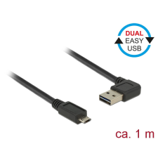 DELOCK Kábel, EASY-USB 2.0-s A- típusú csatlakozódugó, ívelt bal / jobb &gt; EASY-USB 2.0-s B-típusú cs kábel és adapter