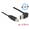  Delock Kábel EASY-USB 2.0-s A típusú csatlakozódugó, ívelt felfelé / lefelé > USB 2.0-s B-típusú csa