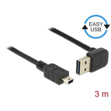 DELOCK Kábel EASY-USB 2.0-s A típusú csatlakozódugó, ívelt felfelé / lefelé &gt; USB 2.0-s Mini-B-típus kábel és adapter