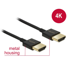 DELOCK kábel HDMI male/male összekötő 3D 4K Slim Premium, 3m kábel és adapter