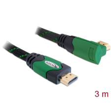 DELOCK Kábel High Speed HDMI típusú Ethernet, HDMI A dugós &gt; HDMI A dugós derékszögű, 4K, 3m (82953) kábel és adapter