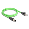  Delock Kábel M12 A kódolt 8 tűs apa - RJ45 apa PUR (TPU) 1 m