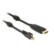  Delock Kábel mini Displayport 1.2-dugós csatlakozó csavarral &gt; HDMI-csatlakozódugó 4K aktív fekete3m kábel és adapter