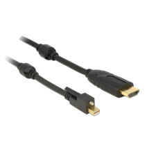 DELOCK Kábel mini Displayport 1.2-dugós csatlakozó csavarral > HDMI-csatlakozódugó 4K aktív fekete5m kábel és adapter
