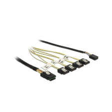 DELOCK Kabel MiniSAS SFF-8087 > 4xSATA 7Pin + Sideband 1m (85682) kábel és adapter