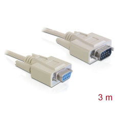 DELOCK kábel Serial RS-232 Sub-D9 apa&gt; RS-232 Sub-D9 anya 3 m hosszabítás kábel és adapter