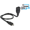 DELOCK kábel USB 2.0 Micro-B apa > USB 2.0 Type-A anya OTG ShapeCable 0,50 m