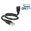 DELOCK kábel USB 2.0 Type-A apa > USB 2.0 Micro-B anya ShapeCable 0,35 m