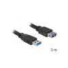 DELOCK kábel USB 3.0 Type-A male / female hosszabbító 3m fekete (DL85057)