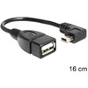 DELOCK kábel USB mini-B (M) - USB 2.0-A (F) 16 cm, OTG