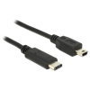 DELOCK Kábel USB Type-C 2.0 dugó > USB 2.0 Mini-B típusú dugó 0,5 m fekete