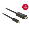 DELOCK Kábel USB Type-C csatlakozódugóval > HDMI csatlakozódugóval (DP váltakozó mód) 4K 60 Hz, 1 m