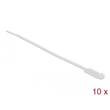 DELOCK Kábelkötöző címkével Hx 190 x Sz 4,8 mm, 10 darab fehér villanyszerelés