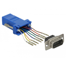 DELOCK Kék Sub-D 9-tűs apa RJ45 anya összekötő adapter kábel és adapter
