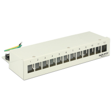 DELOCK Keystone asztali patch panel 12 portos szürke egyéb hálózati eszköz