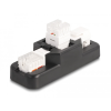  Delock Keystone LSA szett klipszes tartóval RJ45 / RJ11 Cat.6 fekete