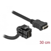  Delock Keystone modul, HDMI-csatlakozóhüvely 110 > HDMI-csatlakozóhüvely, kábellel fekete