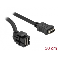 DELOCK Keystone modul, HDMI-csatlakozóhüvely 250 > HDMI-csatlakozóhüvely, kábellel fekete egyéb hálózati eszköz