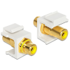 DELOCK Keystone modul RCA anya > RCA anya, aranyozott csatlakozó, sárga