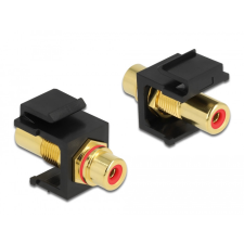 DELOCK Keystone modul, RCA-csatlakozóhüvely > RCA-csatlakozóhüvely, aranyozott, piros / fekete egyéb hálózati eszköz