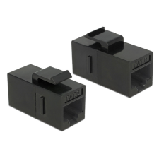 DELOCK Keystone modul, RJ45-aljzat > RJ45-aljzat, Cat.6 UTP, fekete egyéb hálózati eszköz
