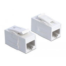 DELOCK Keystone modul, RJ45-aljzat &gt; RJ45-aljzat, Cat.6A UTP, fehér egyéb hálózati eszköz