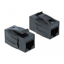 DELOCK Keystone modul, RJ45-aljzat > RJ45-aljzat, Cat.6A UTP, fekete egyéb hálózati eszköz