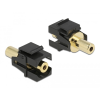 DELOCK Keystone Module sztereo jack anya 3,5 mm 3 tűs - sztereo jack anya 3,5 mm 3 tűs aranyozott, f