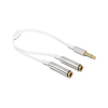 DELOCK Klinkekabel 3,5mm -> 2x 3,5mm St/Bu 0.25m weiß (65576)