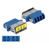 DELOCK LC optikai szálas csatlakozó Párosító lézervédő zárral / borítással Quad anya - LC Quad anya,
