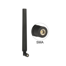 DELOCK LTE Antenna SMA 0 ~ 4 dBi mindenirányú Forgatható rugalmas csatlakozóval fekete egyéb hálózati eszköz