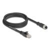 DELOCK M12 kábel X-kódolt 8 tűs apa - RJ45 anya Cat.5e S/FTP flexibilis 2 m fekete