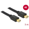 DELOCK Mini DisplayPort 1.2 male > Mini DisplayPort male 4K 60 Hz 3.0m Cable Black 83476