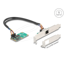 DELOCK Mini PCIe I/O PCIe teljes méretű 1 x RJ45 Gigabit LAN kábel és adapter