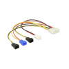 DELOCK Molex Power 4pin -> 4db Power 2pin M/M tápkábel 0.2m (12 V / 7 V / 5 V) (85516)