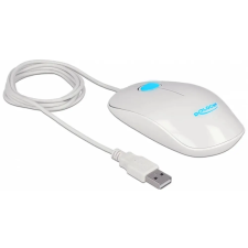 DELOCK Optika LED-es egér 3 gombos A-típusú USB fehér egér
