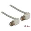 DELOCK Patchkabel gewinkelt RJ45 S/FTP Cat5e 0.50m grau (83510)