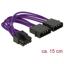 DELOCK PCI Express 8 pin Molex Tápkábel Lila 15cm 83703 kábel és adapter