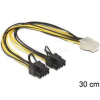 DELOCK PCI Express táp 6pin anya/2 x 8pin apa kábel - 0,3m (DL83433)