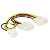 DELOCK Power Cable 4 pin male > 1x 4 pin female + 1x 3 pin male (fan) 14cm