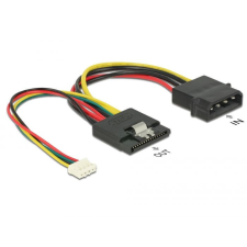 DELOCK Power SATA 15 pin receptacle > Molex 4 pin male + 4 pin power female Cable (85673) kábel és adapter