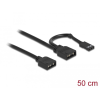 DELOCK RGB csatlakozó kábel 3 tűs 5 V-s RGB / ARGB LED fényhez és 2 db. 3 tűs anya csatlakozóval 50