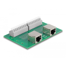 Delock RJ45 2 db. anya - 2 db. Terminal block nyomógombbal DIN sínhez kábel és adapter