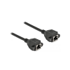 DELOCK RJ45 CAT6A S/FTP -> RJ45 CAT6A S/FTP F/F adatkábel hosszabbító 1m fekete (87009)