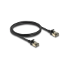 DELOCK RJ45 hálózati kábel Cat.8.1 F/FTP Slim Pro 1 m, fekete (80339) (80339)