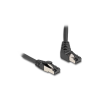 DELOCK RJ45 hálózati kábel Cat.8.1 S/FTP 90 fokban lefelé hajló / egyenes 2 m fekete (80446) (80446)