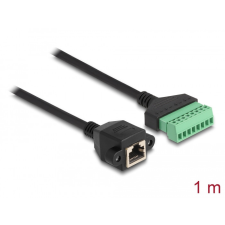DELOCK RJ45 kábel Cat.6 anya - Terminal Block Adapter beépíthető, 1 m hosszú, 2 részes kábel és adapter