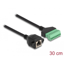 DELOCK RJ45 kábel Cat.6 anya - Terminal Block Adapter beépíthető, 30 cm hosszú, 2 részes kábel és adapter